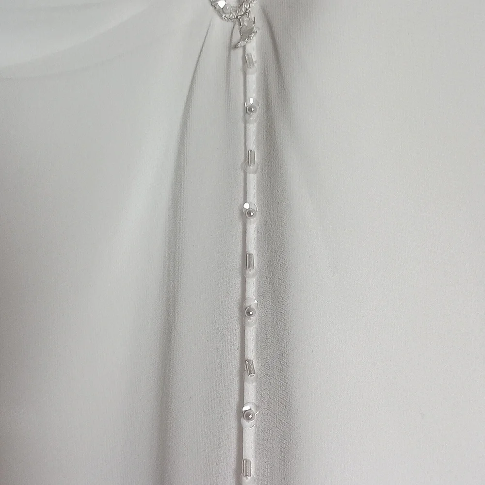 David Bridals White Beaded Embroidered Flower Girl Communion Dress Sz 5 - Picture 5 of 13
